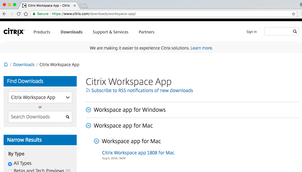 Citrix workspace update mac